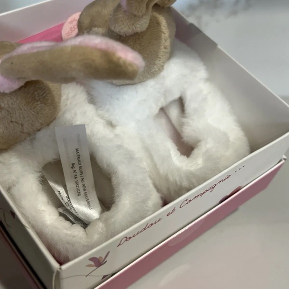 Doudou Et Capagnie Bunny Baby Crib Shoes Slippers - Picture 3 of 5